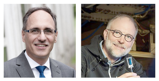 The coordinators of the Competence Network for Quantum Technology Baden-Württemberg (from left): Prof. Joachim Ankerhold (University of Ulm) and Prof. Tilman Pfau. Image courtesy of University of Stuttgart.