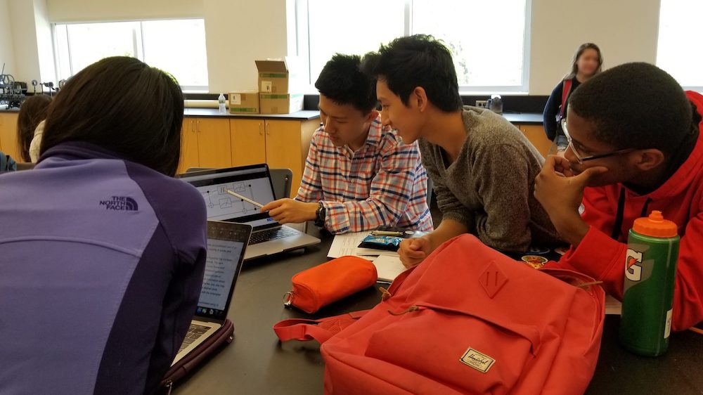 Students in a trial classroom undertake the IBMQ exercises in May 2019. Photo: Ranbel Sun