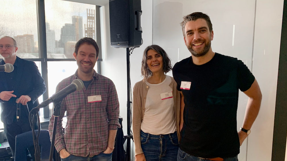 ORCA Computing founders at the Creative Destructive Lab in Toronto. From left to right: Josh Nunn, Cristina Escoda, Richard Murray.