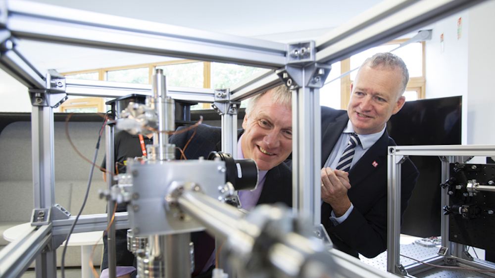 Ivan McKee, Innovation Minister, Scotland (L), with M Squared’s CEO Graeme Malcolm. Image: Scottish Enterprise.