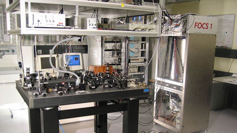 Atomic Clock FOCS-1 (Switzerland). The primary frequency standard device, FOCS-1, one of the most accurate devices for measuring time in the world. It stands in a laboratory of the Swiss Federal Office of Metrology METAS in Bern.